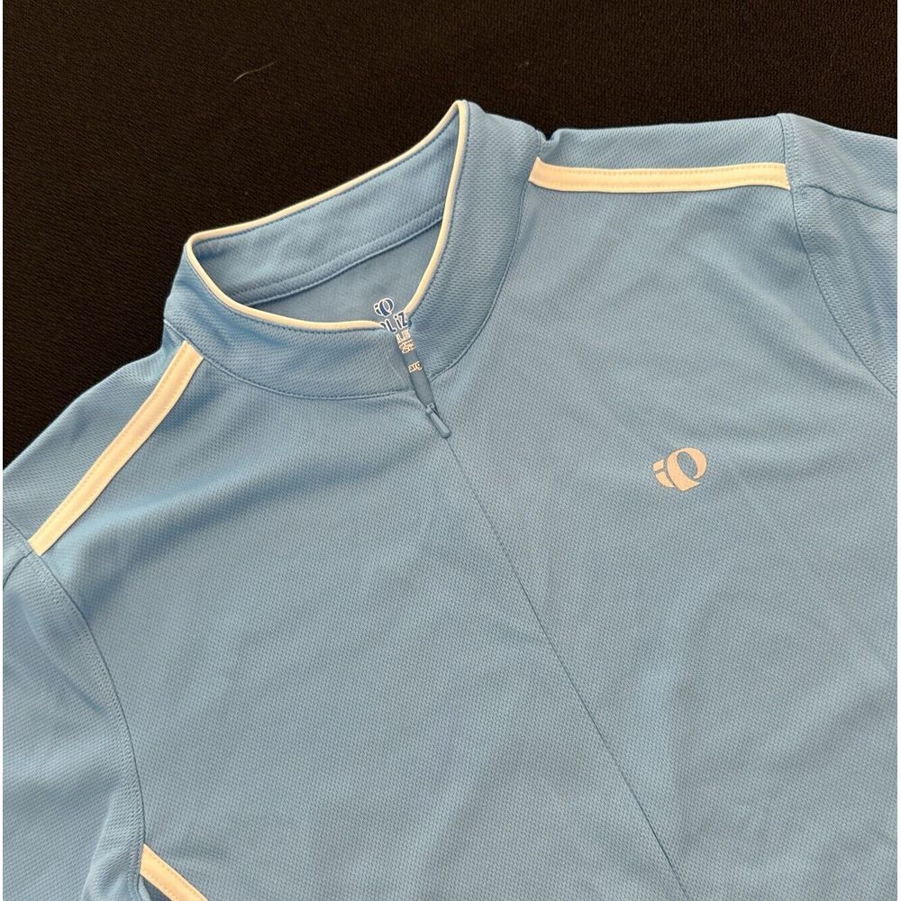 Pearl Izumi Select‎ LARGE BLUE/WHITE Cycling Shirt Women's Pockets ~ EXCELLENT